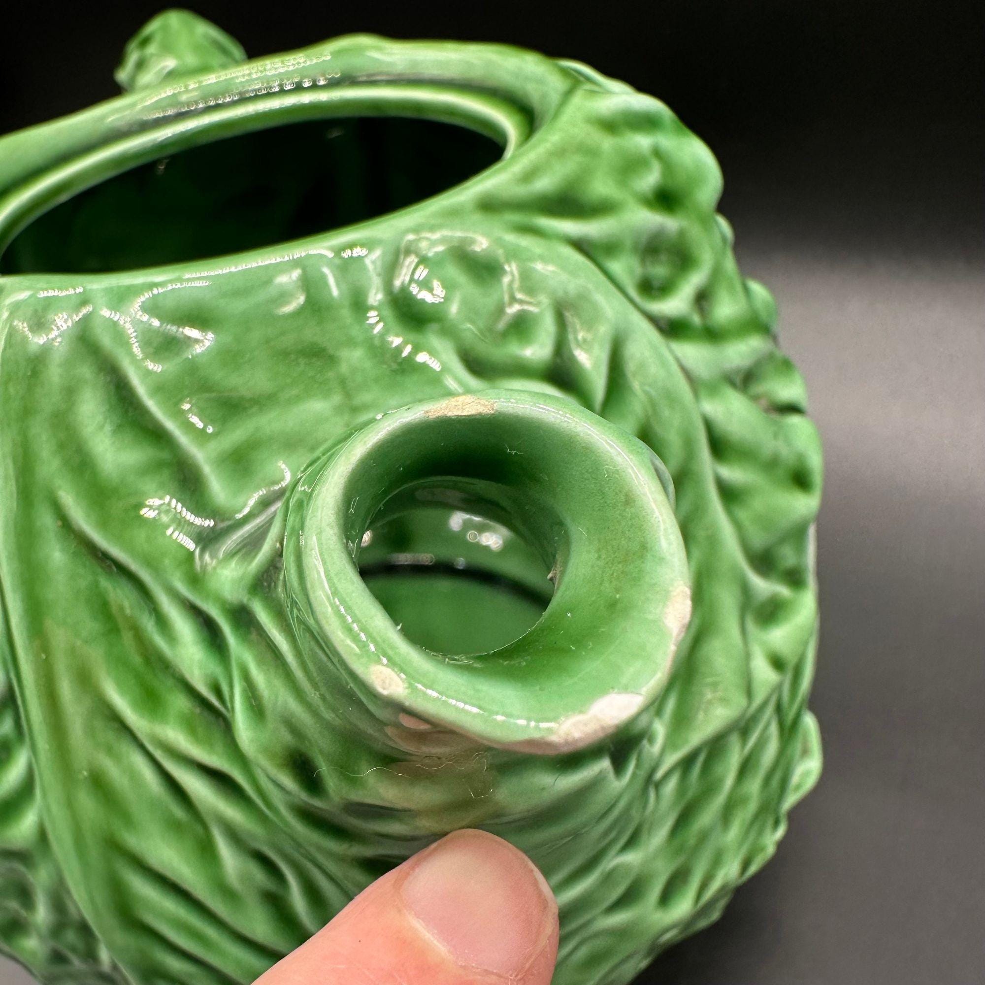 Vintage Cabbage Leaf Teapot Creamer Sugar Bowl Cissy Lefton Japan