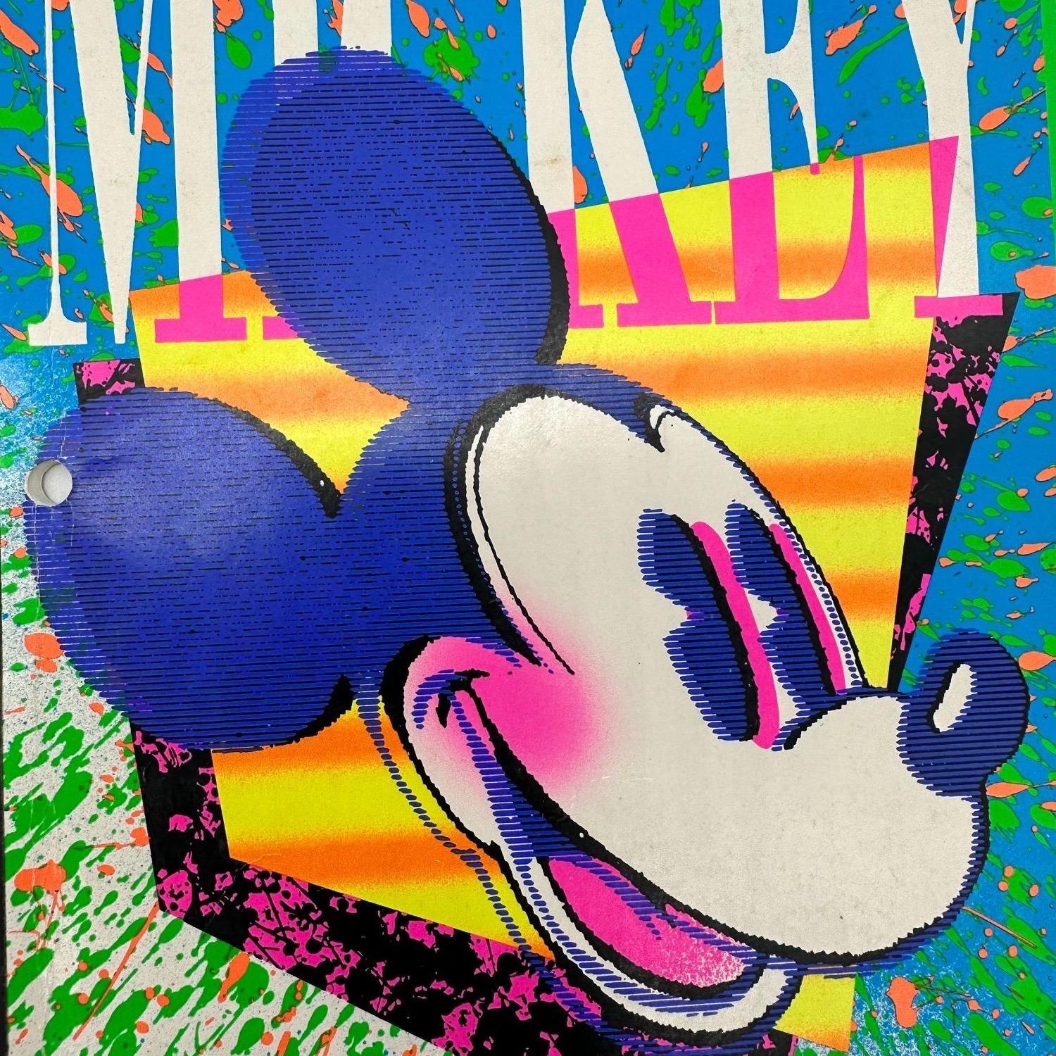 ヴィンテージ ミッキーマウス ノートブック ネオン 1990 年代 紙