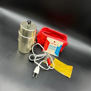 Vintage Immersion Heater Aluminum Cup Carrying Case Camper Electric