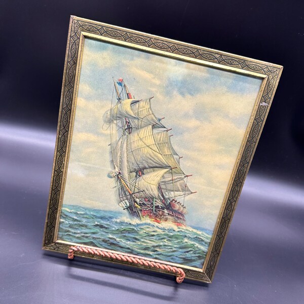 Vintage Art Print Ships Etsy