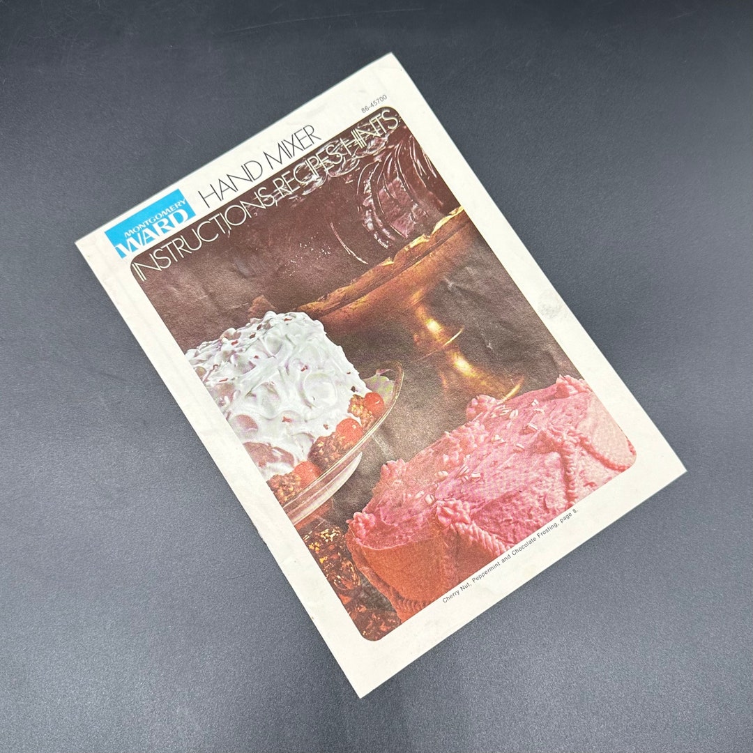 Vintage Montgomery Ward Mixer Instructions Cookbook Hints 1974