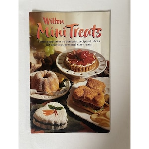 Cookbook Wilton Mini Treat Dessert Cooking Miniature Cake Recipe Book Vintage