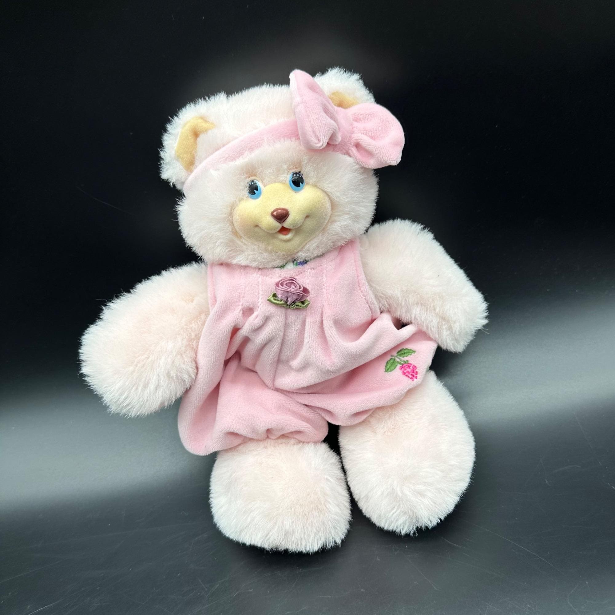 Sear Bear ティアラ付きクマ 約8cm Vintage Pink Bear Stuffed Animal 1998 Fisher Price Briarberry