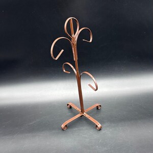 Vintage Mug Stand Holder Brown Metal Japan 4 Cups Mid Century Kitchen Retro