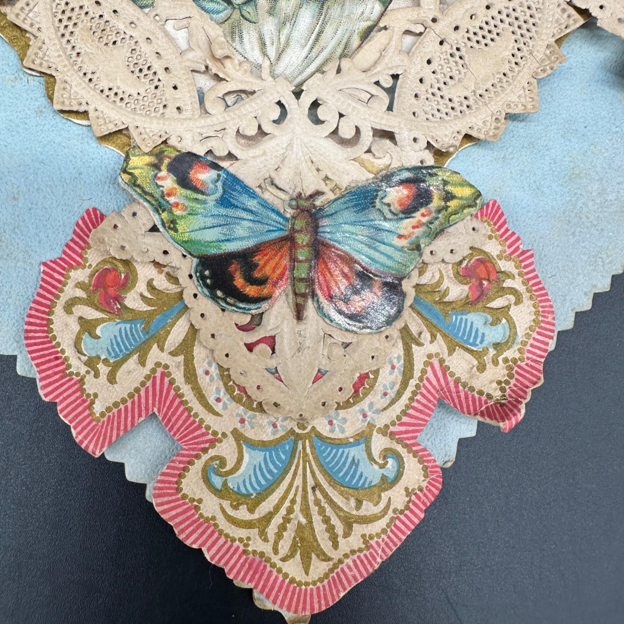 アンティーク 1900 ビクトリア朝 ダイカット ペーパー レース カード