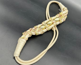 Vintage 80’s Braided Rope Belt Faux Pearl Gold Nautical Glam XS/S il_fullxfull.2380778276_q65a.jpg main image 4