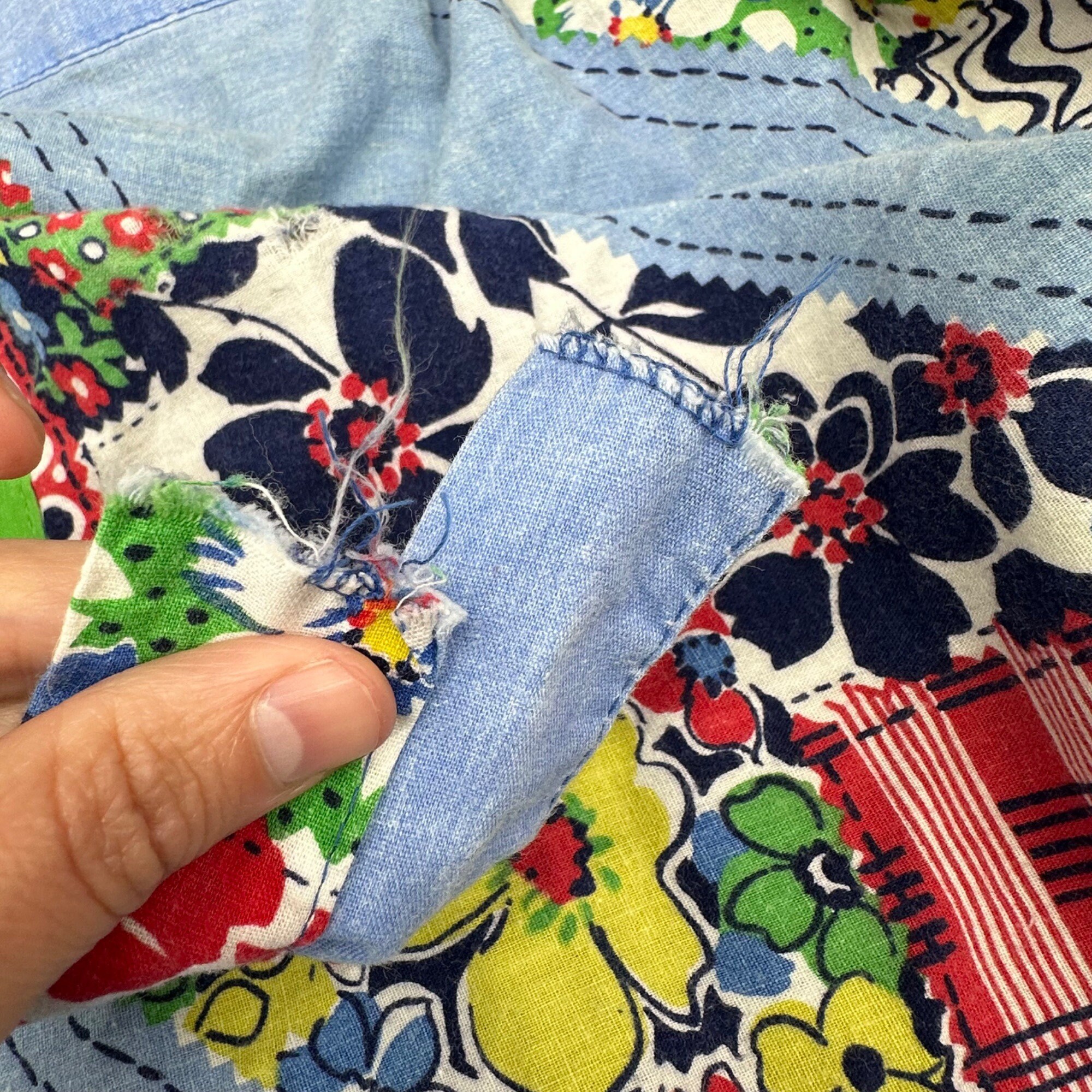 ヴィンテージエプロン ハンドメイド 1960年代 パッチワーク コットン 