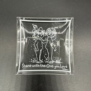 Vintage Trinket Dish Jewelry Holder Kitschy Glass Boy Girl Montys image 2