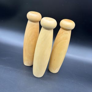 Retro Wooden Bowling Pin Home Decor Set Of 3 Decorative Accents Crafts DIY