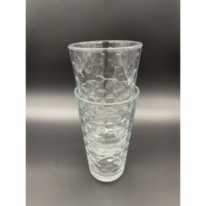 Dinking Glasses Vintage Libbey Dots Bubble 16 ounces Clear Glass Tumbler Water image 2