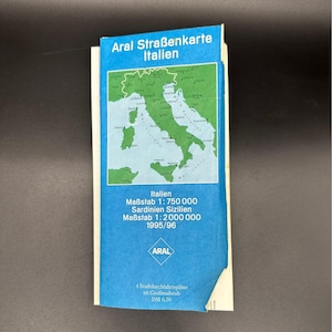 Vintage Italien Landkarte Italienische Straßen 1990er Jahre Landkarte Landkarte Italien Maps Junk Journals