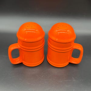 Réchaud vintage salières et poivrières Viking Japon des années 1970 en céramique orange