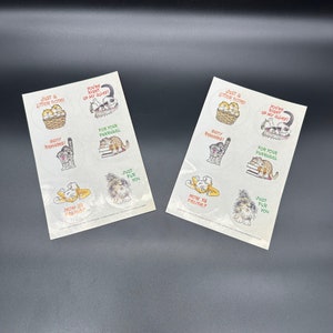 Stickers vintage Kitty Cat Frazzled Felines 1986 Humour kitsch actuel Round des années 80