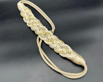 70s Vintage Green Braided Abalone Shell Rope Belt/woven  display picture 3