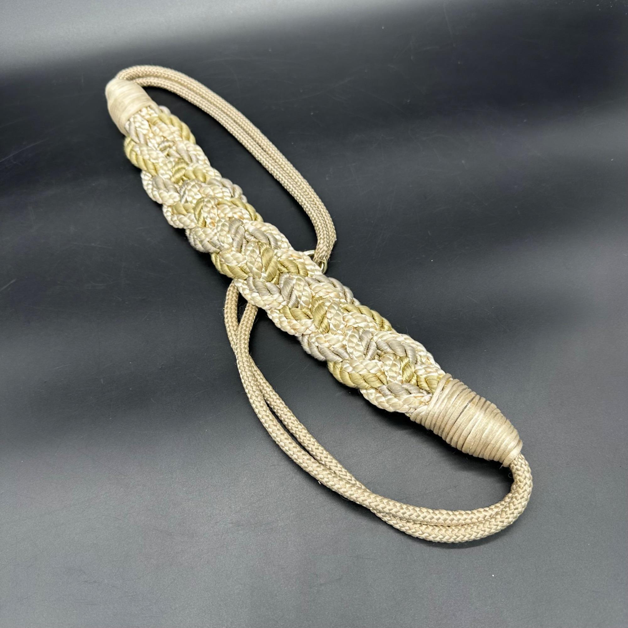 Vintage 1980s Braided Rope Belt White Beige Neutral Retro  display picture 3