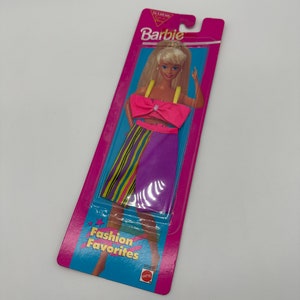 Vintage Barbie Outfit 1995 Mode Favoriten Sommer Kleid Karte Puppe Kleidung