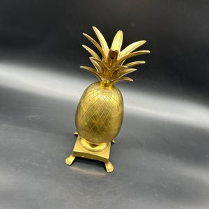 Vintage Messing Ananas Kerzenhalter Statue Pfote Füße Tropische Früchte Dekor