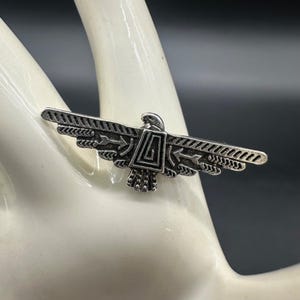 Thunderbird Statement Ring Southwestern Silver Tone Size 7 Fashion Jewelry Bold Bird Western