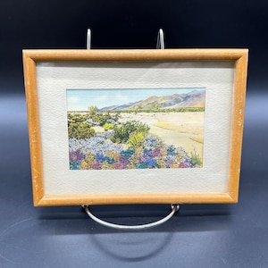 Vintage Wildblumen von Wyoming Blumenwandbehang Holzrahmen Kunst California