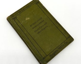Antique Book Riverside Literature Series 1921 Burroughs Birds and Bees Green Hardback