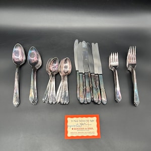Vintage Flatware International Silver 1933 lNSPIRATION Reinforced Silverplate 51 Pieces Art Deco