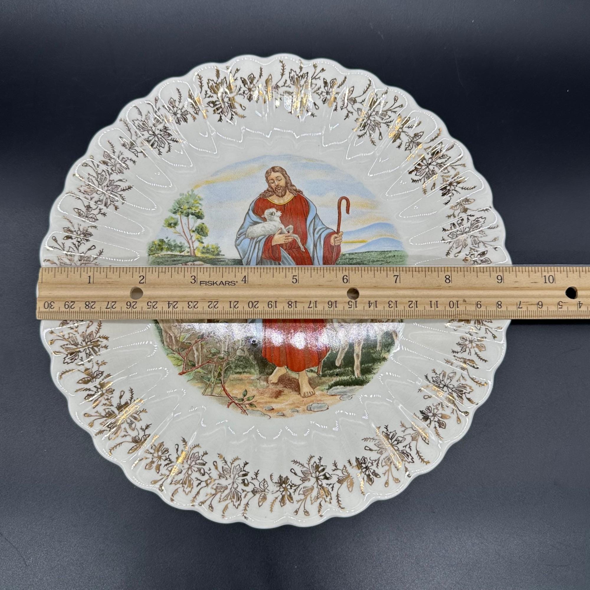 Vintage Plate Sanders Mfg Co USA Good Shepherd 1st Edition Jesus