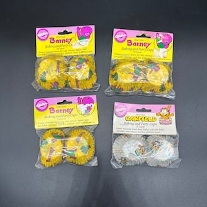 Vintage Baking Cups Barney Garfield Wilton Mini Cupcake Party NOS