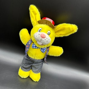 Vintage Bunny Rabbit Yellow Shoneys Restaurant Stuffed Animal Plush 1997 Mascot