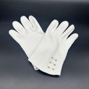 Vintage White Ladies Formal Gloves Decorative Cutouts Special Occasions
