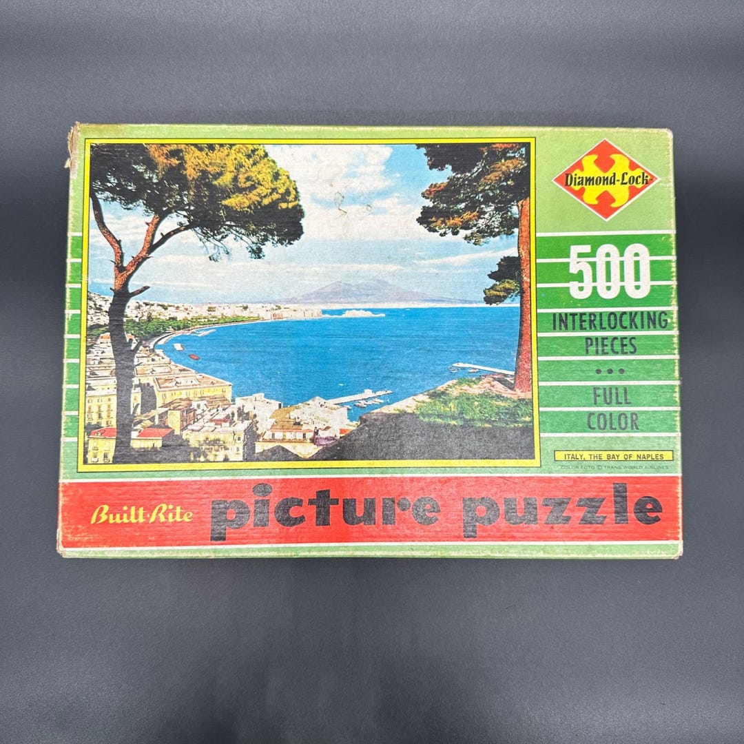 Vintage Built Rite 500 Piece Jigsaw Puzzle Italy the Bay of Naples ...