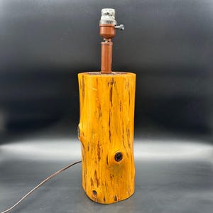 Vintage Holzscheit Lampe handgefertigte rustikale Hütte Hütte Natur Finish schwer