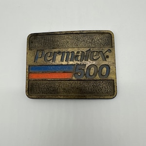 Vintage Belt Buckle Permatex 500 Stock Car Racing NASCAR