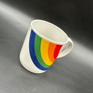 Vintage Coffee Mug Cup Rainbow 1987 FTD Made In Korea Ceramic Kitsch
