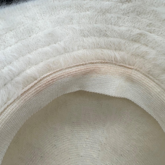 Vintage Hat White Fuzzy Bucket Womens Betmar France Warm  display picture 3