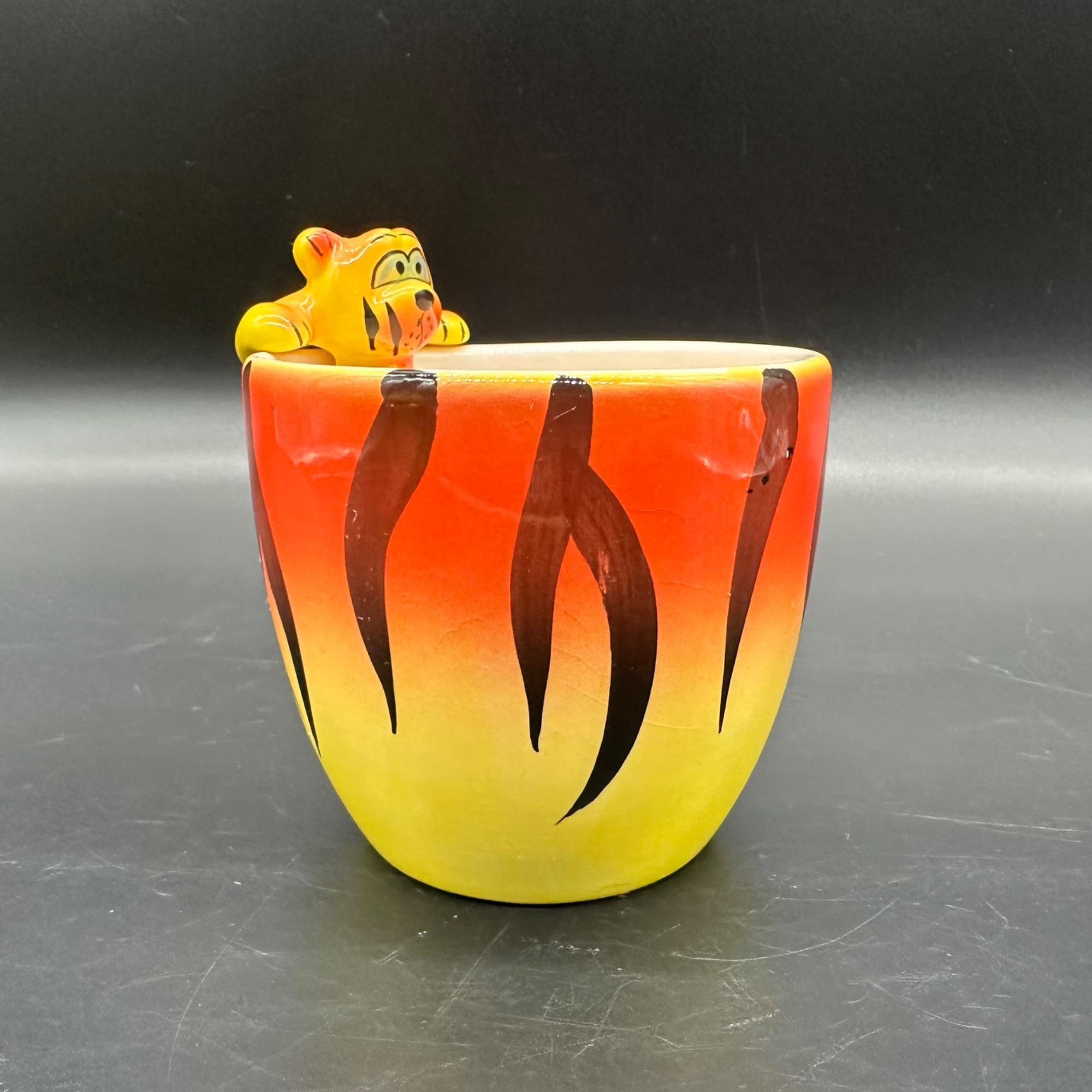 Tasse Tigre 3D Jaune Orange - Mug Jungle Kitsch Cadeau Original Pour Amoureux Des Animaux