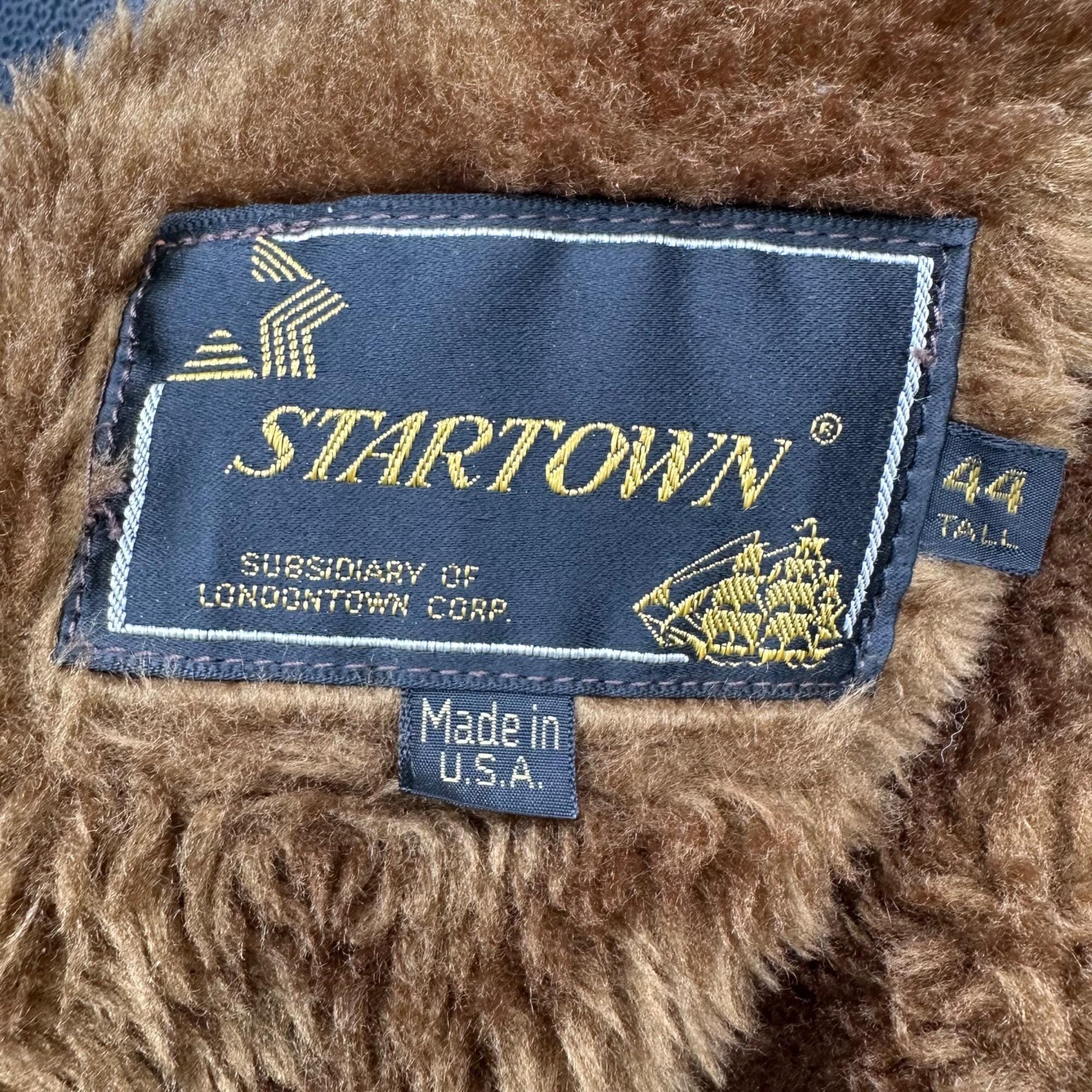 Vintage Leather Jacket Zip Lining Startown USA 1970s Mens Disco 44 