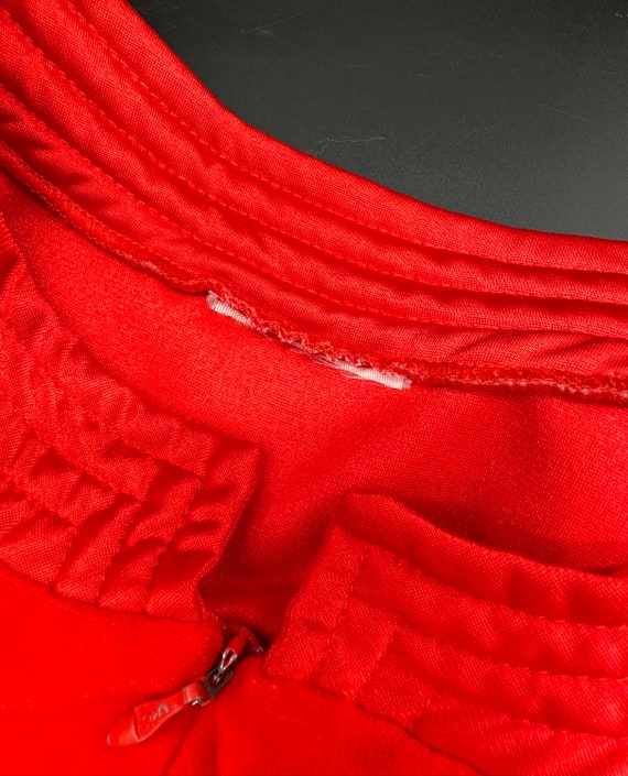 Vintage Robe Housecoat Duster Red Zipper Pockets … - image 5