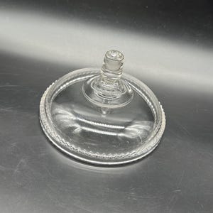 EAPG Antikglaskompottlock Endast Adams Glass Saxon Zig Zag 1888 Klar UV-glödersättning