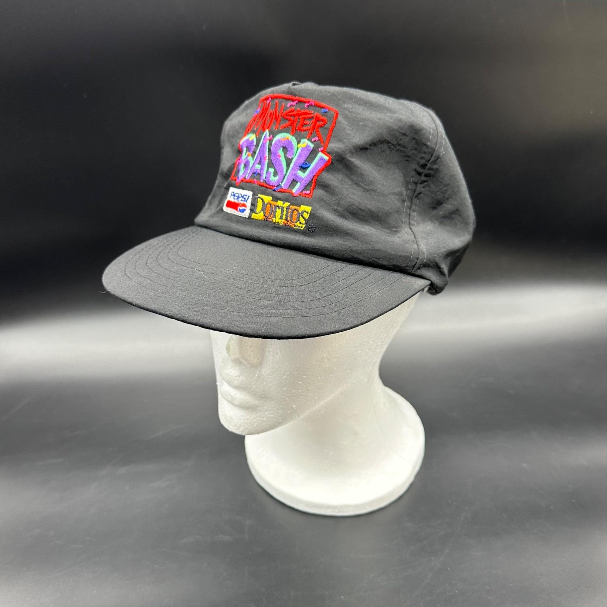 Vintage Snapback Hat Black Monster Bash Pepsi Doritos 1990s 