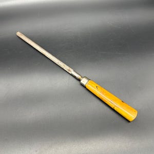 Vintage 1930s Knife Sharpener Bakelite Handle Steel Rod Kitchen Utensil