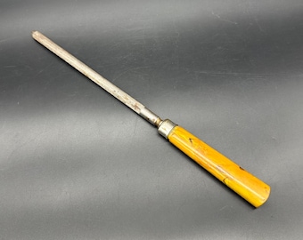 Vintage 1930s Knife Sharpener Bakelite Handle Steel Rod Kitchen Utensil