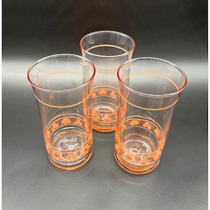 Gobelets vintage fleurs de pêchers Libbey USA années 1980 verres Cottagecore