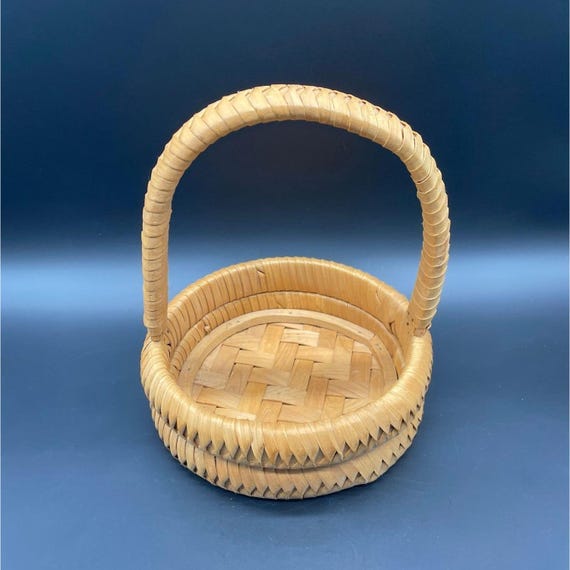 Paire De Paniers à Charbon Ronds En Bambou Tressé Naturel – Type Sairo