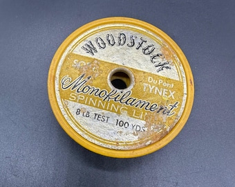 Línea de pesca vintage Woodstock DuPont TyneX Monofilamento Spinning Line Decoración para cueva de hombre