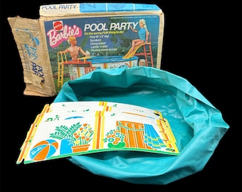 Vintage 1973 Mattel Barbies Pool Party pièces de rechange pour panneaux de piscine boîte en l'état