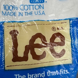 Vintage Mens Briefs Underwear Lee USA Three Pairs Size 34 Cotton White 1980s image 5