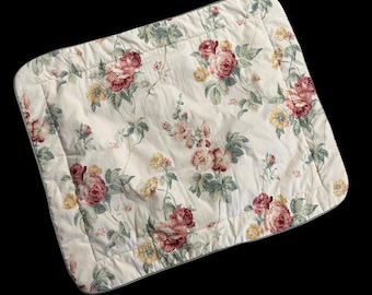 Vintage Pillow Sham Laura Ashley USA Cottagecore 1990s Floral Pink Roses Flowers