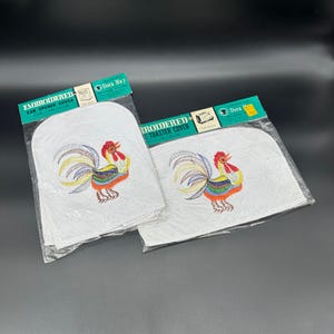 Vintage Kitchen Appliance Covers Dora May Embroidered  Rooster Chicken Toaster Can Opener