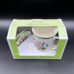 Portmeirion Botanic Garden Kaffeetasse Untersetzer Deckel Sweet Pea Cottagecore In Box