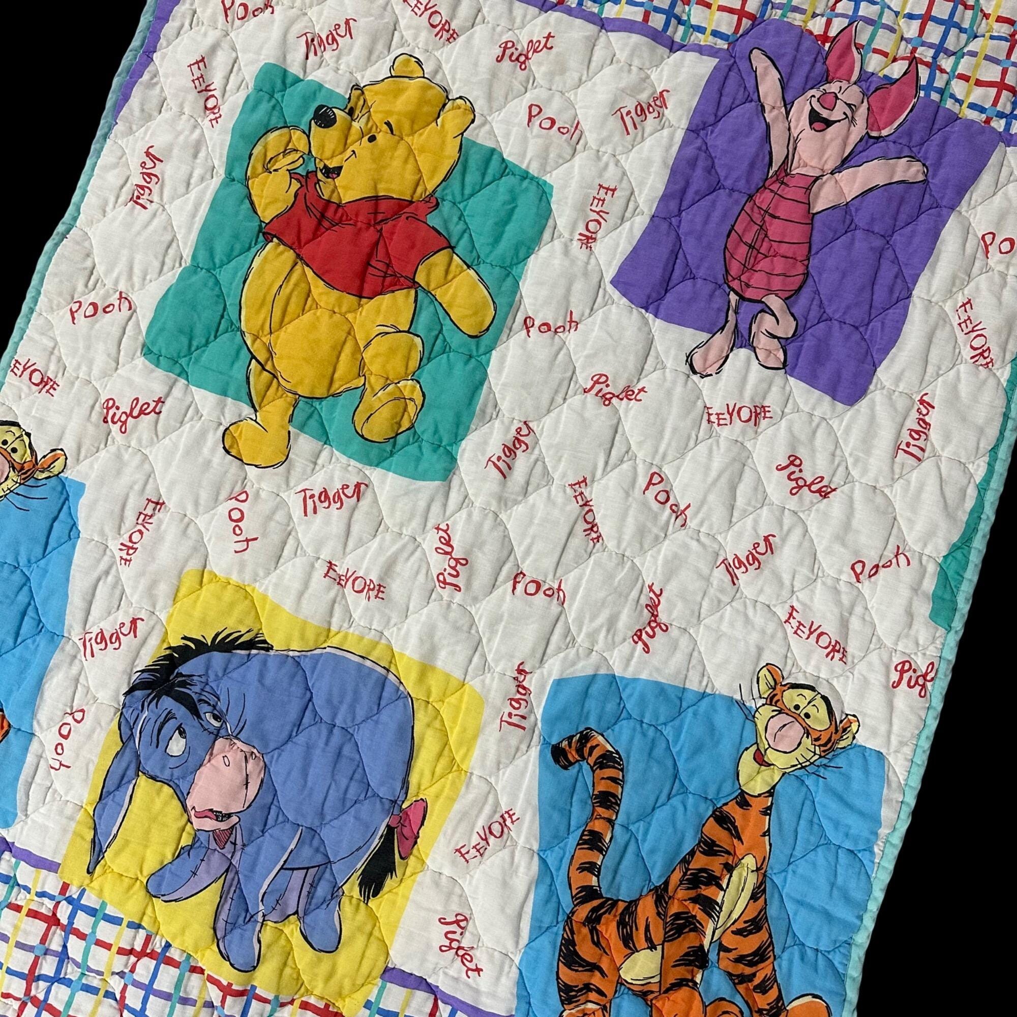 Vintage Disney 1995 Winnie the Pooh Friends Baby Crib Quilt